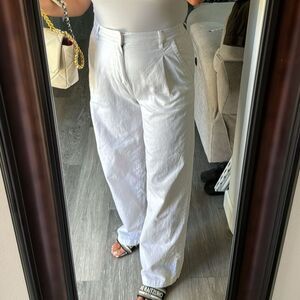 Garage Women White Wide Leg Loose Fit Stretch High Waist Trouser Jeans size P/S